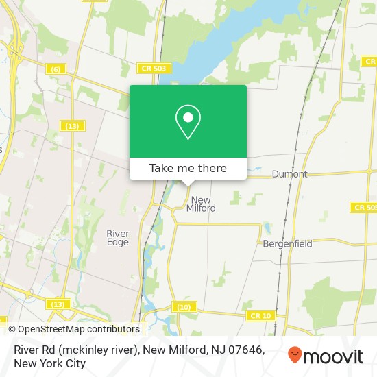 Mapa de River Rd (mckinley river), New Milford, NJ 07646