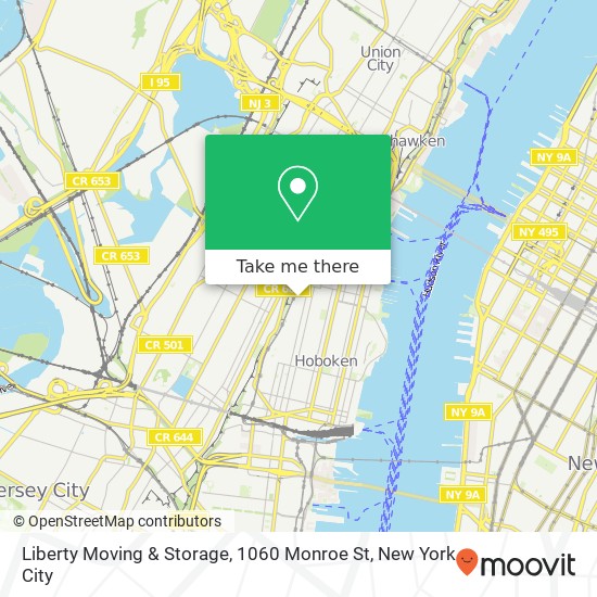 Mapa de Liberty Moving & Storage, 1060 Monroe St