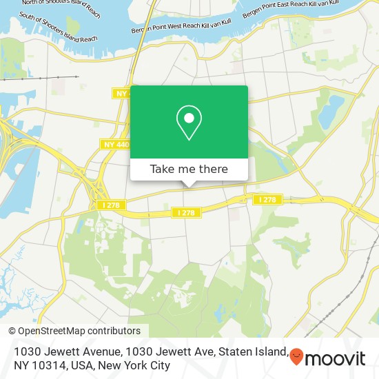 Mapa de 1030 Jewett Avenue, 1030 Jewett Ave, Staten Island, NY 10314, USA