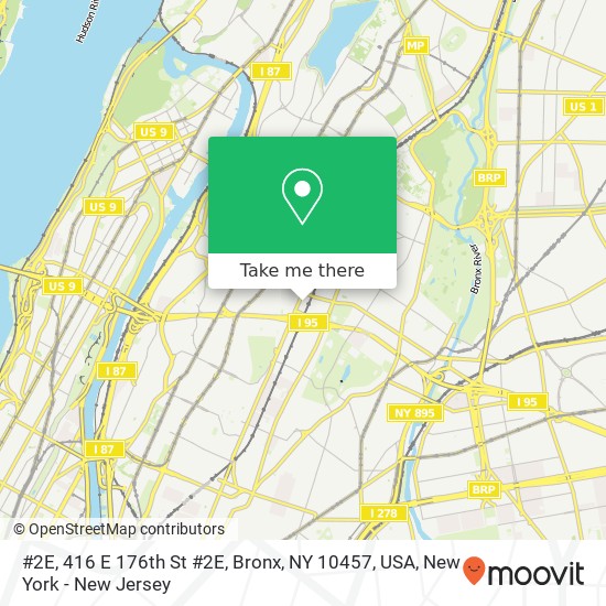 #2E, 416 E 176th St #2E, Bronx, NY 10457, USA map