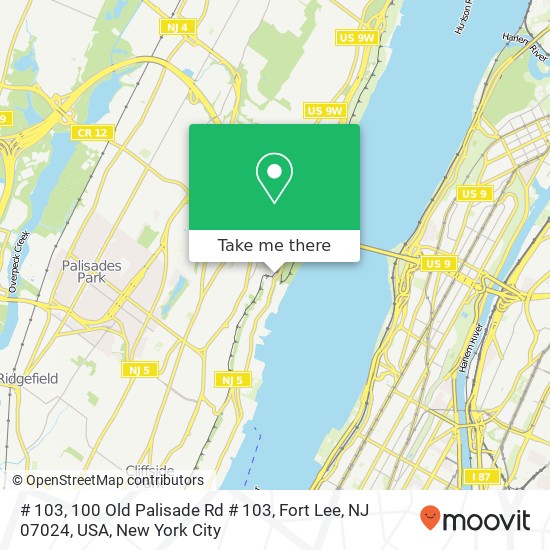 # 103, 100 Old Palisade Rd # 103, Fort Lee, NJ 07024, USA map