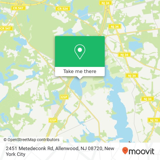 2451 Metedeconk Rd, Allenwood, NJ 08720 map