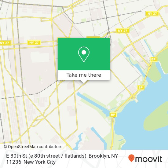 Mapa de E 80th St (e 80th street / flatlands), Brooklyn, NY 11236