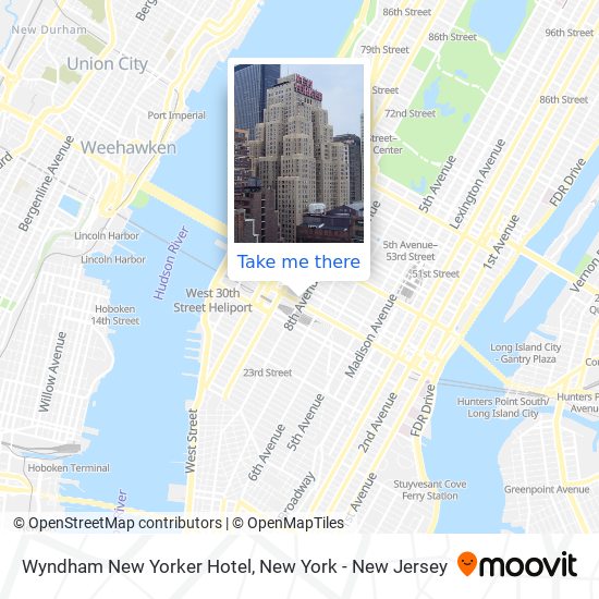 Wyndham New Yorker Hotel map