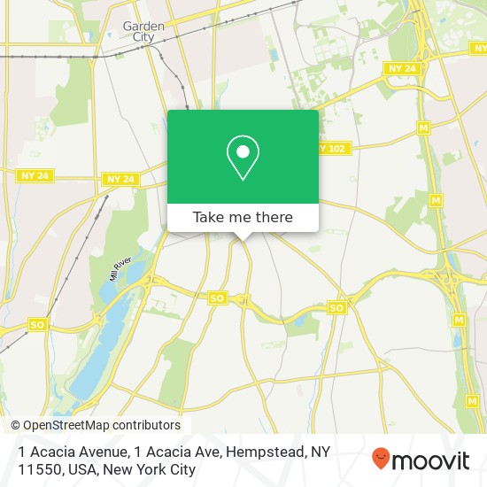 1 Acacia Avenue, 1 Acacia Ave, Hempstead, NY 11550, USA map