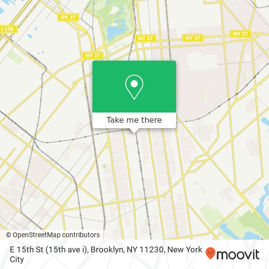Mapa de E 15th St (15th ave i), Brooklyn, NY 11230