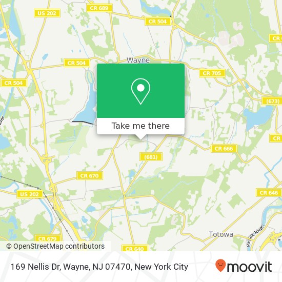 Mapa de 169 Nellis Dr, Wayne, NJ 07470