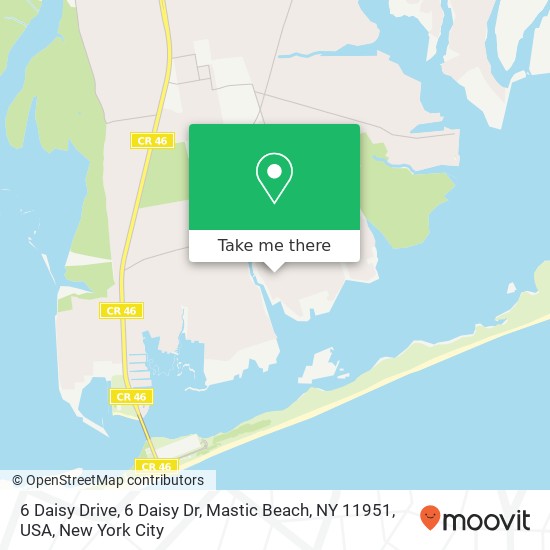 Mapa de 6 Daisy Drive, 6 Daisy Dr, Mastic Beach, NY 11951, USA