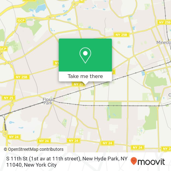 Mapa de S 11th St (1st av at 11th street), New Hyde Park, NY 11040