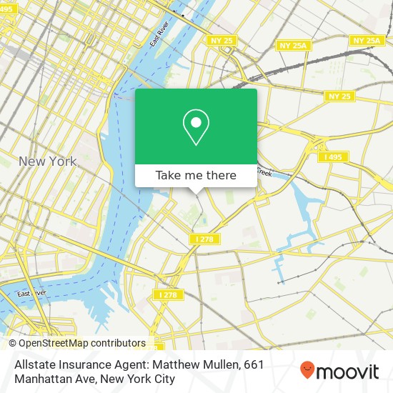 Mapa de Allstate Insurance Agent: Matthew Mullen, 661 Manhattan Ave