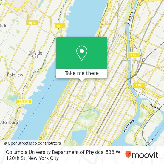 Columbia University Department of Physics, 538 W 120th St map