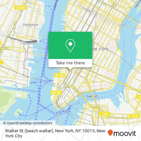 Mapa de Walker St (beach walker), New York, NY 10013