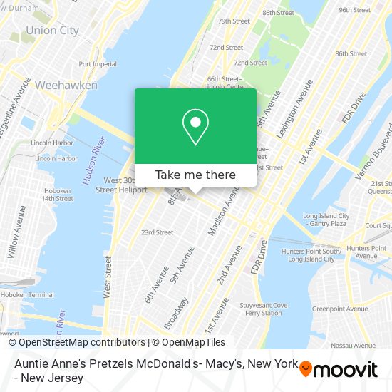 Auntie Anne's Pretzels McDonald's- Macy's map
