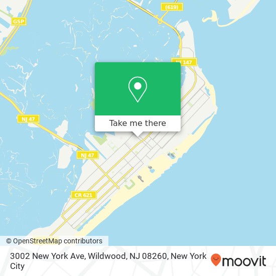 Mapa de 3002 New York Ave, Wildwood, NJ 08260