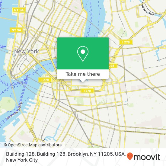 Mapa de Building 128, Building 128, Brooklyn, NY 11205, USA