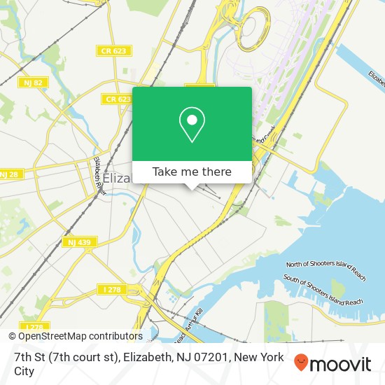 Mapa de 7th St (7th court st), Elizabeth, NJ 07201