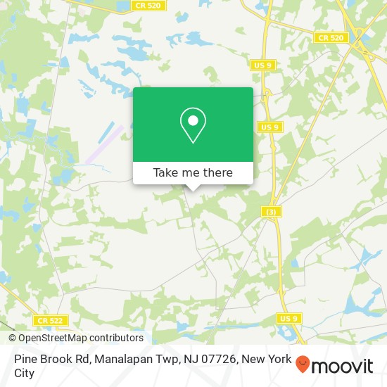 Pine Brook Rd, Manalapan Twp, NJ 07726 map