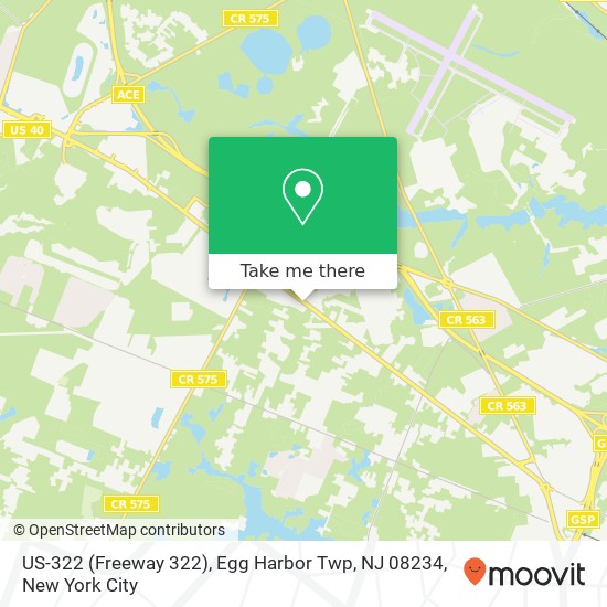 Mapa de US-322 (Freeway 322), Egg Harbor Twp, NJ 08234