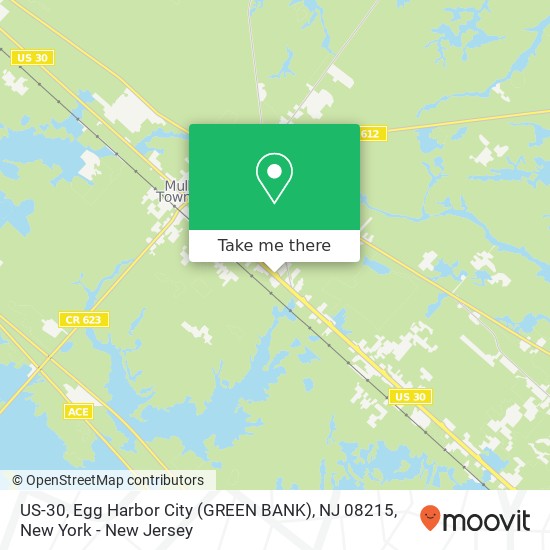 Mapa de US-30, Egg Harbor City (GREEN BANK), NJ 08215