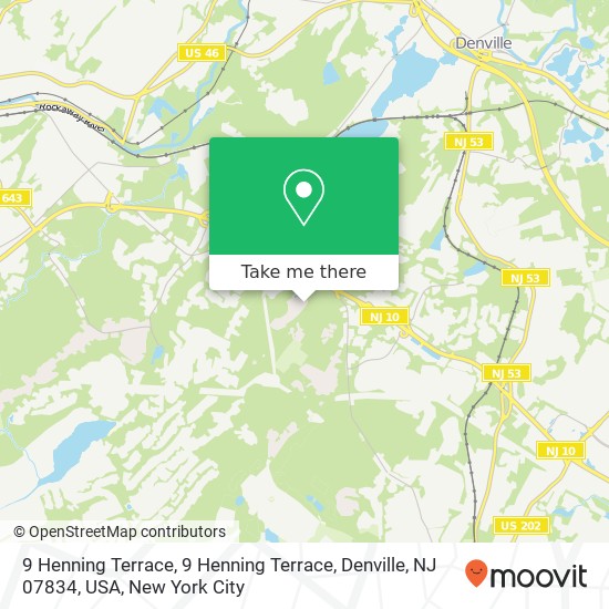 Mapa de 9 Henning Terrace, 9 Henning Terrace, Denville, NJ 07834, USA