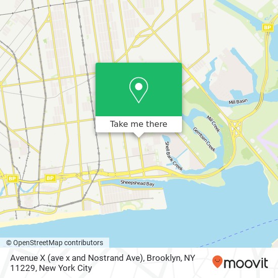 Avenue X (ave x and Nostrand Ave), Brooklyn, NY 11229 map