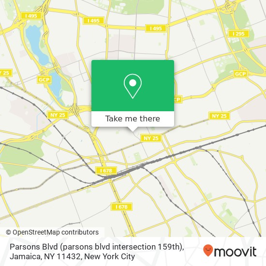 Parsons Blvd (parsons blvd intersection 159th), Jamaica, NY 11432 map