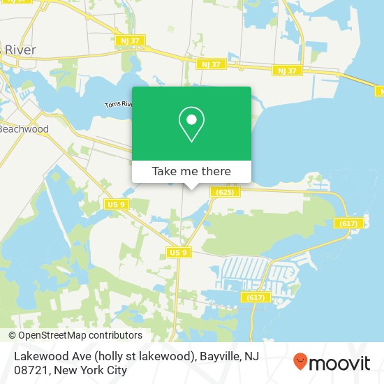 Mapa de Lakewood Ave (holly st lakewood), Bayville, NJ 08721