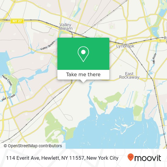 Mapa de 114 Everit Ave, Hewlett, NY 11557