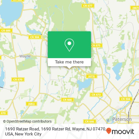 1690 Ratzer Road, 1690 Ratzer Rd, Wayne, NJ 07470, USA map