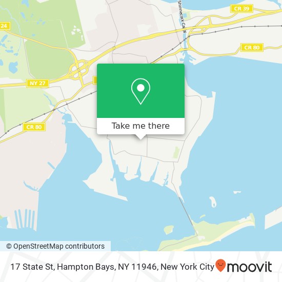 Mapa de 17 State St, Hampton Bays, NY 11946
