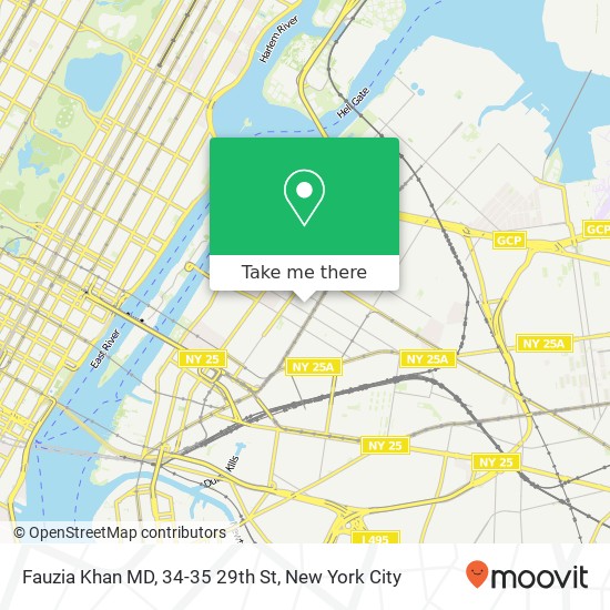 Fauzia Khan MD, 34-35 29th St map