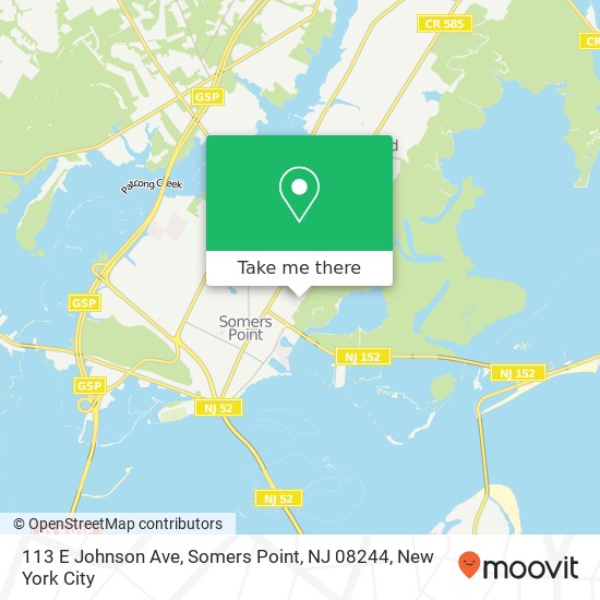 Mapa de 113 E Johnson Ave, Somers Point, NJ 08244