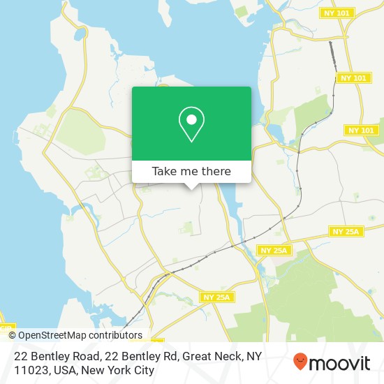 Mapa de 22 Bentley Road, 22 Bentley Rd, Great Neck, NY 11023, USA