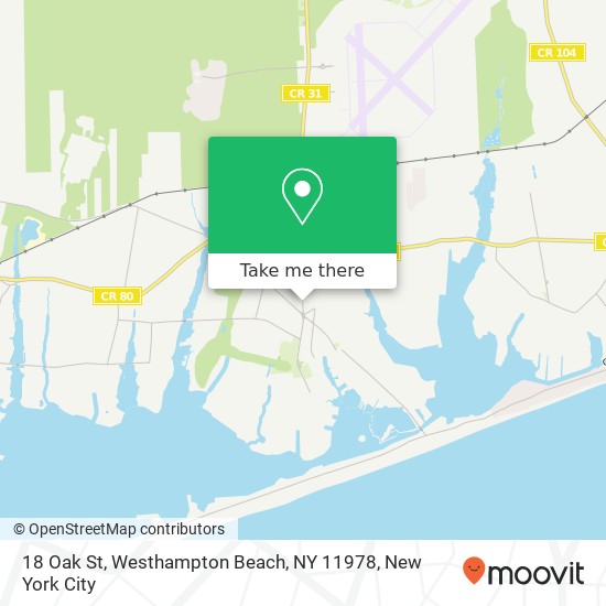 Mapa de 18 Oak St, Westhampton Beach, NY 11978