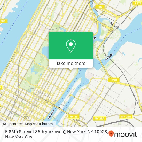 E 86th St (east 86th york aven), New York, NY 10028 map