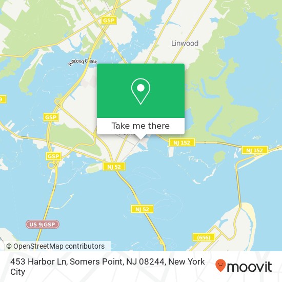 Mapa de 453 Harbor Ln, Somers Point, NJ 08244