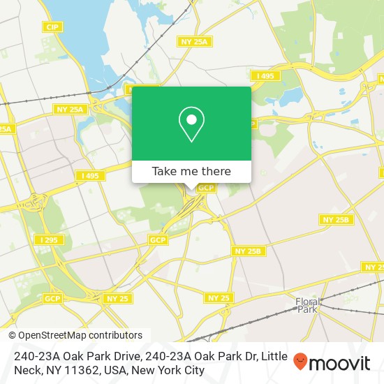 240-23A Oak Park Drive, 240-23A Oak Park Dr, Little Neck, NY 11362, USA map