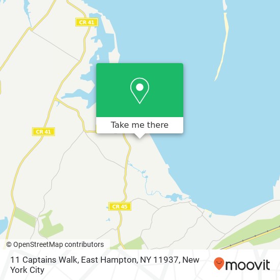 Mapa de 11 Captains Walk, East Hampton, NY 11937