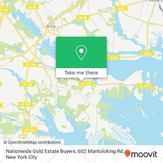 Nationwide Gold Estate Buyers, 602 Mantoloking Rd map