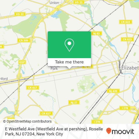 E Westfield Ave (Westfield Ave at pershing), Roselle Park, NJ 07204 map