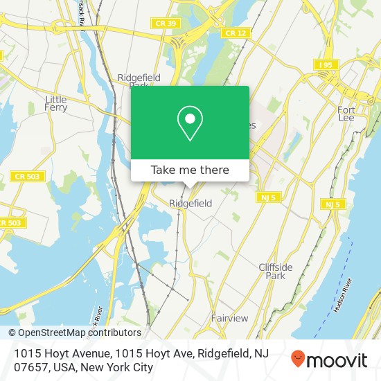 Mapa de 1015 Hoyt Avenue, 1015 Hoyt Ave, Ridgefield, NJ 07657, USA