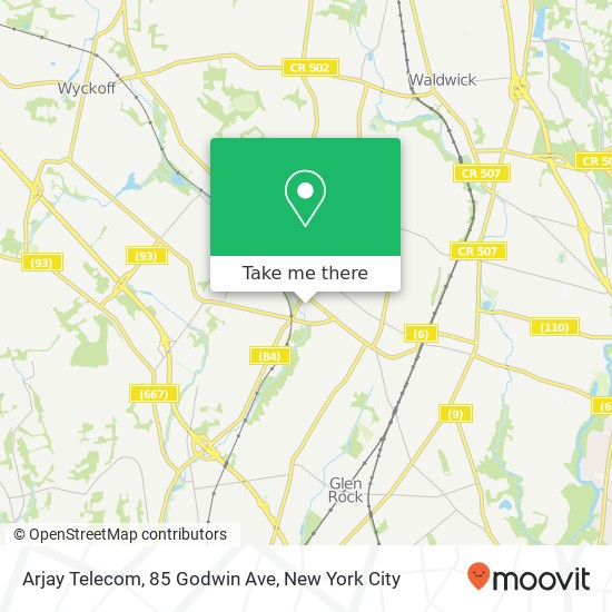 Mapa de Arjay Telecom, 85 Godwin Ave