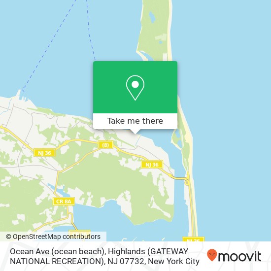 Mapa de Ocean Ave (ocean beach), Highlands (GATEWAY NATIONAL RECREATION), NJ 07732