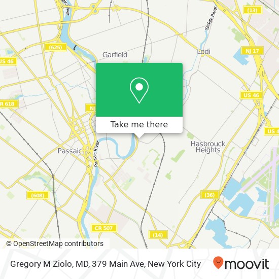Mapa de Gregory M Ziolo, MD, 379 Main Ave