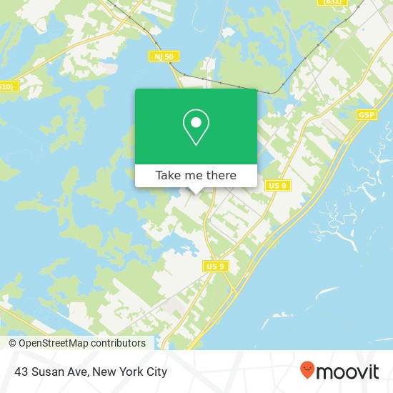 Mapa de 43 Susan Ave, Ocean View, NJ 08230