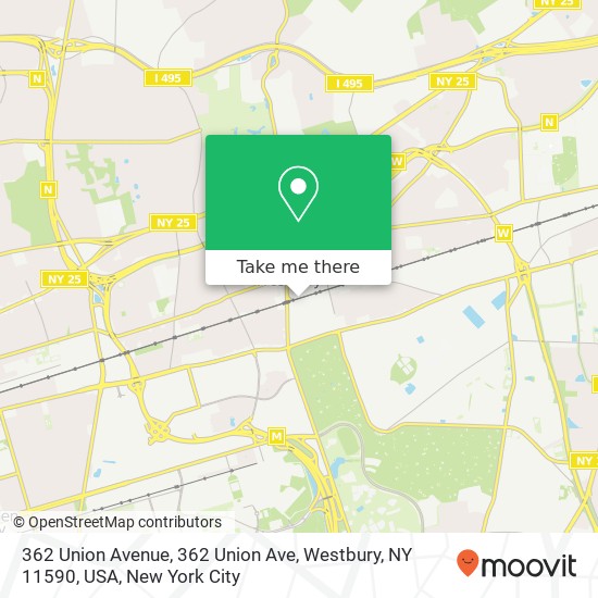 362 Union Avenue, 362 Union Ave, Westbury, NY 11590, USA map