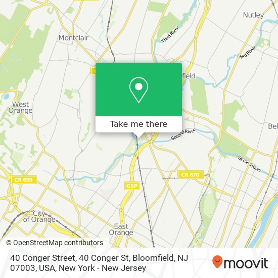 40 Conger Street, 40 Conger St, Bloomfield, NJ 07003, USA map