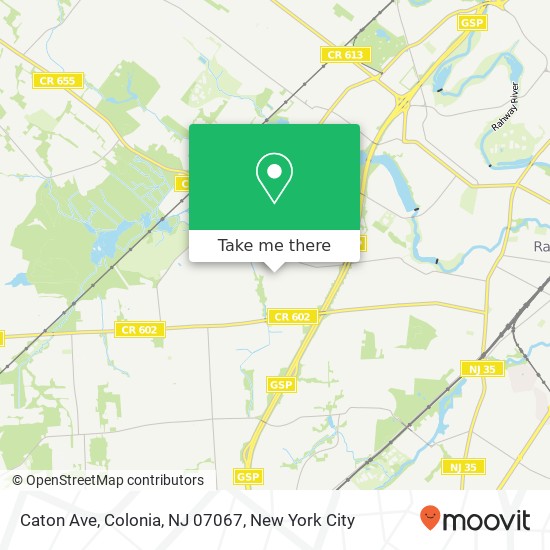 Mapa de Caton Ave, Colonia, NJ 07067