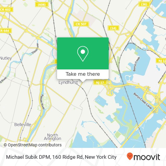 Michael Subik DPM, 160 Ridge Rd map