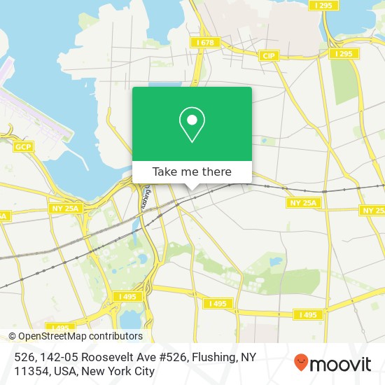 Mapa de 526, 142-05 Roosevelt Ave #526, Flushing, NY 11354, USA